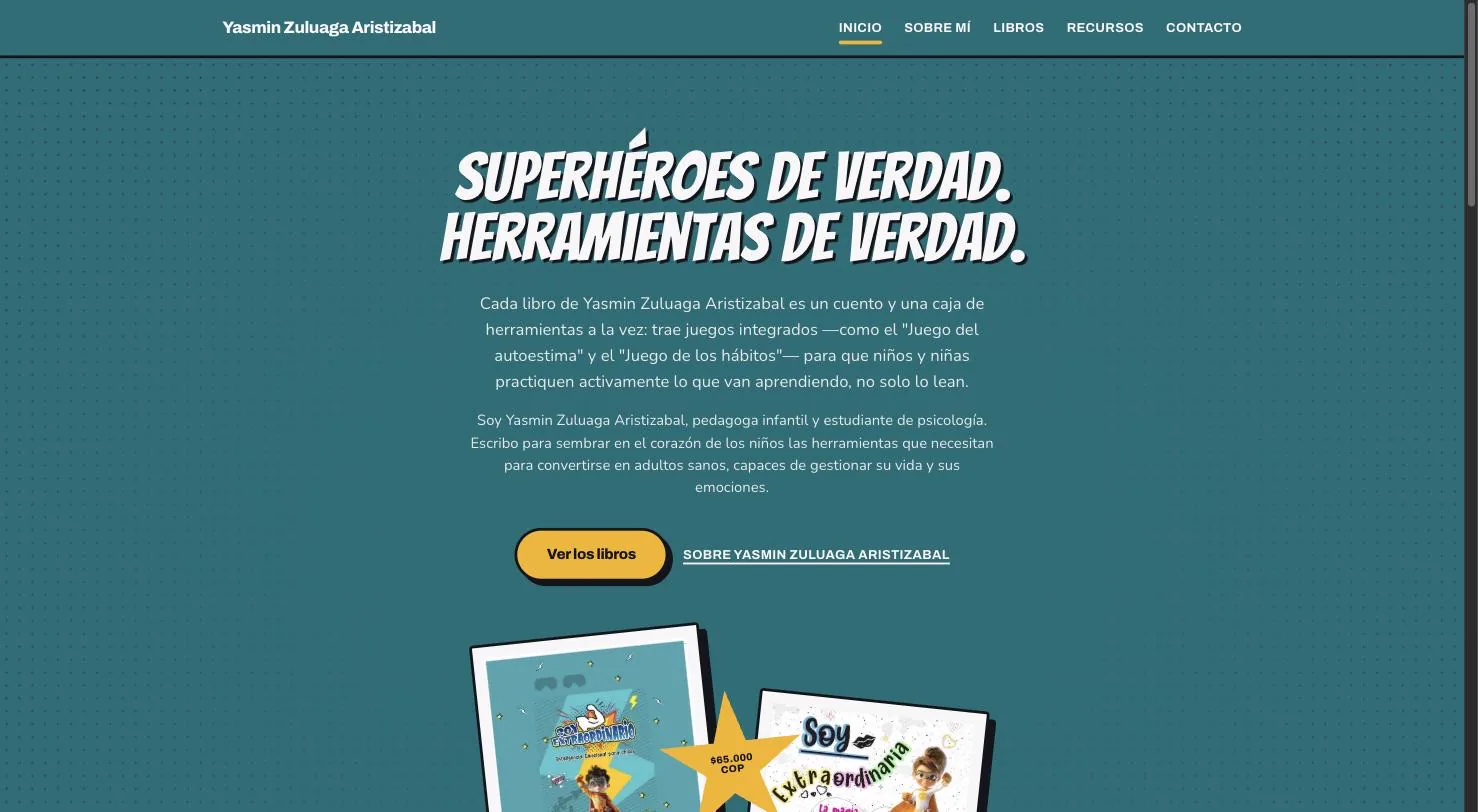 Website for children's author Yasmin Zuluaga