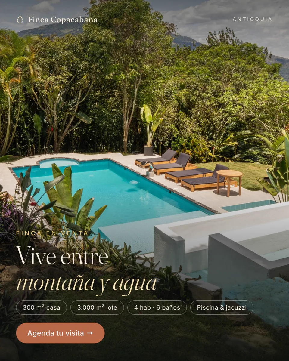 Feed ad for a finca in Copacabana, Antioquia